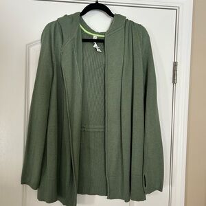Lululemon Athletica Olive Knit Cardigan Sweater, with hood
